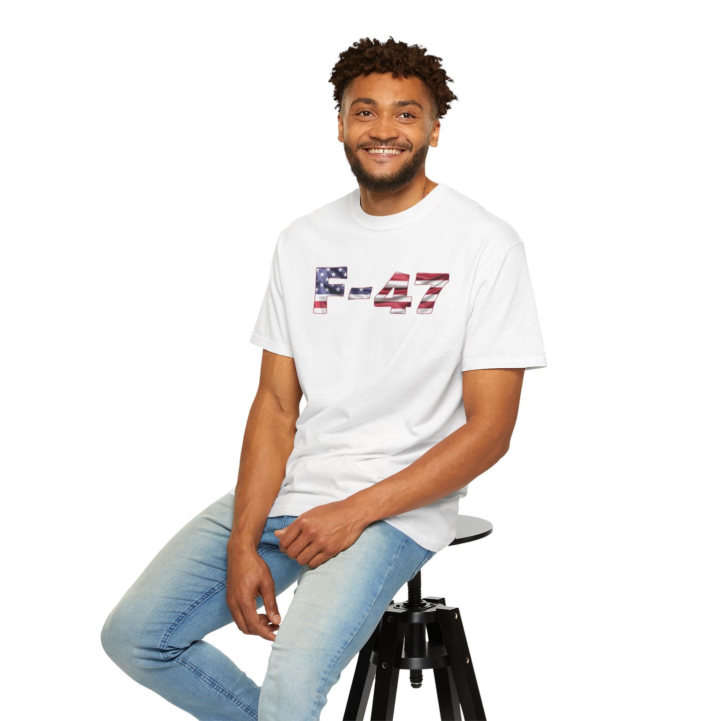 F-47 American Flag Unisex Garment-Dyed T-Shirt