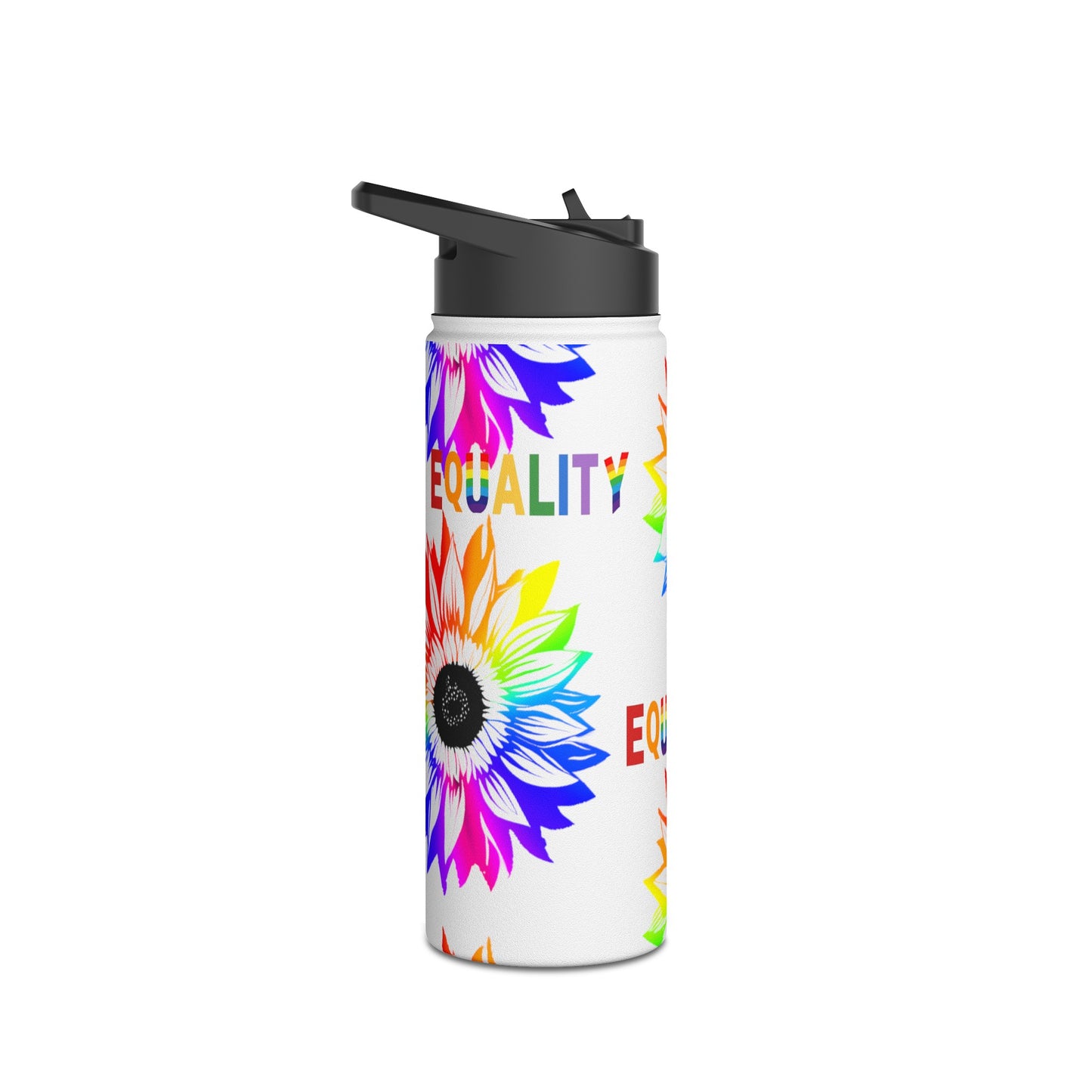 Equality Sunflower Stainless Steel Water Bottle, Standard Lid