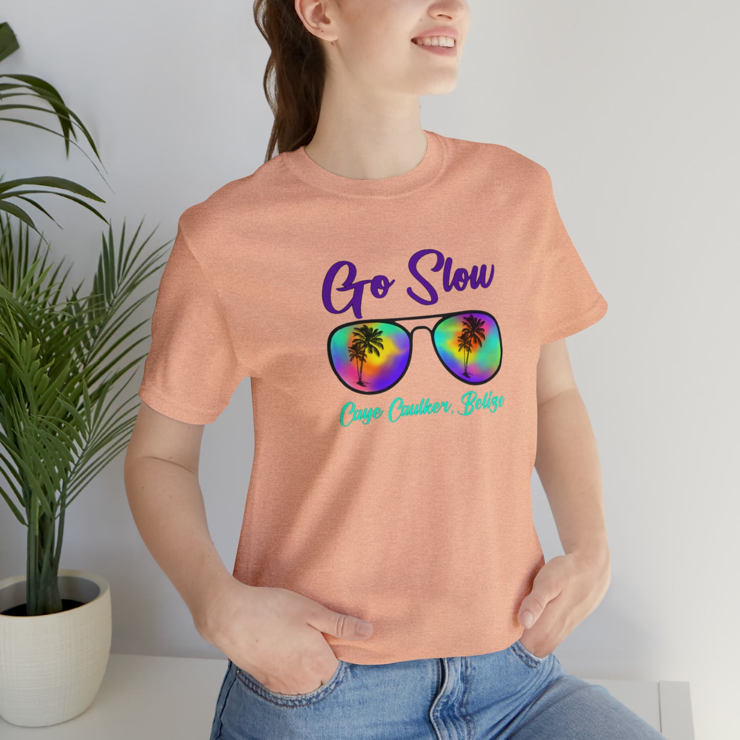 Unisex Go Slow Purple Short Sleeve Tee