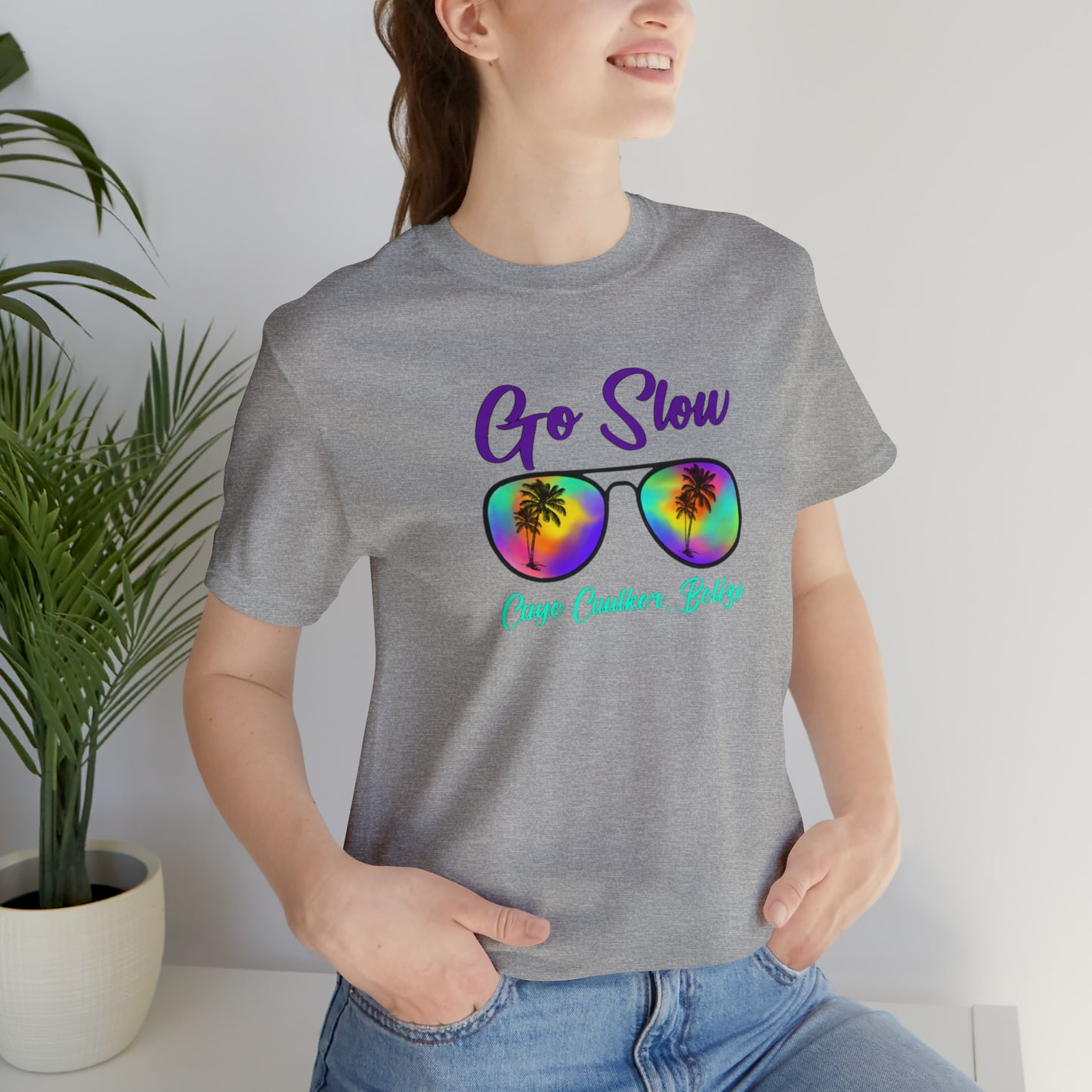 Unisex Go Slow Purple Short Sleeve Tee