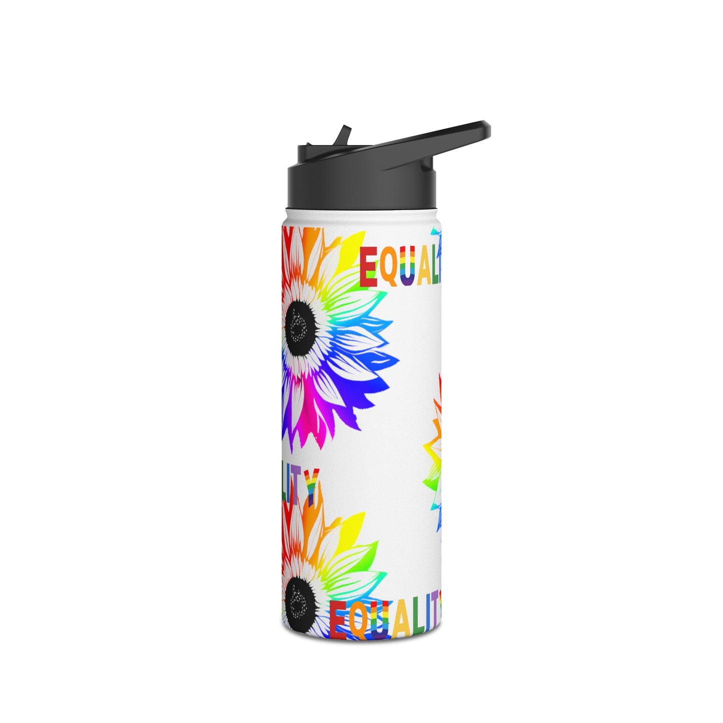 Equality Sunflower Stainless Steel Water Bottle, Standard Lid