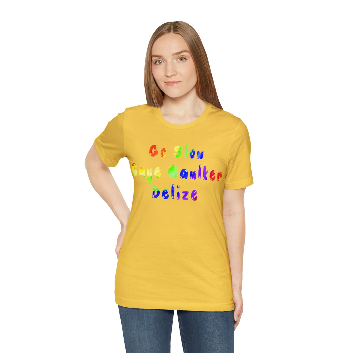 Go Slow Rainbow Unisex Jersey Short Sleeve Tee