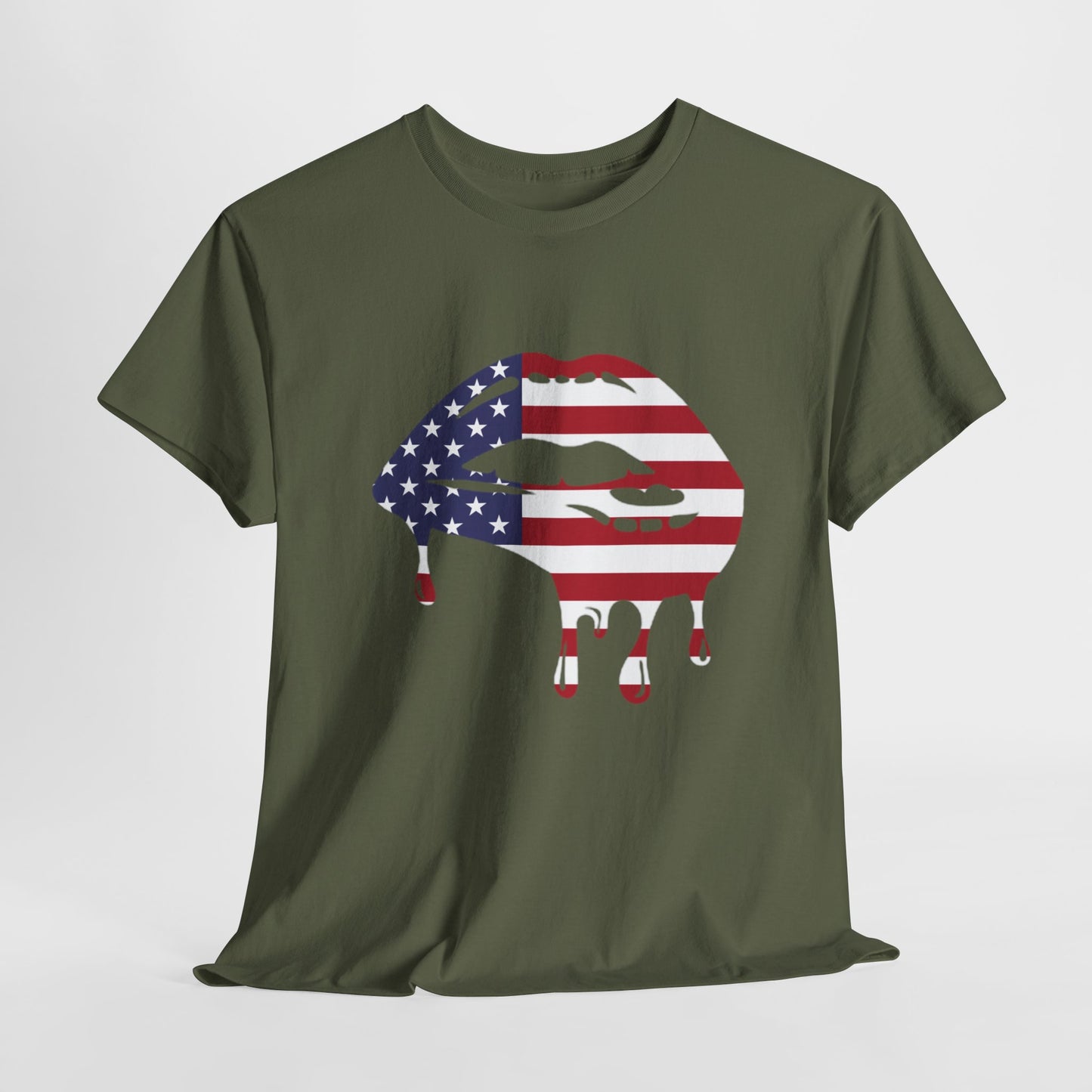 Patriotic Lips Unisex Heavy Cotton Tee