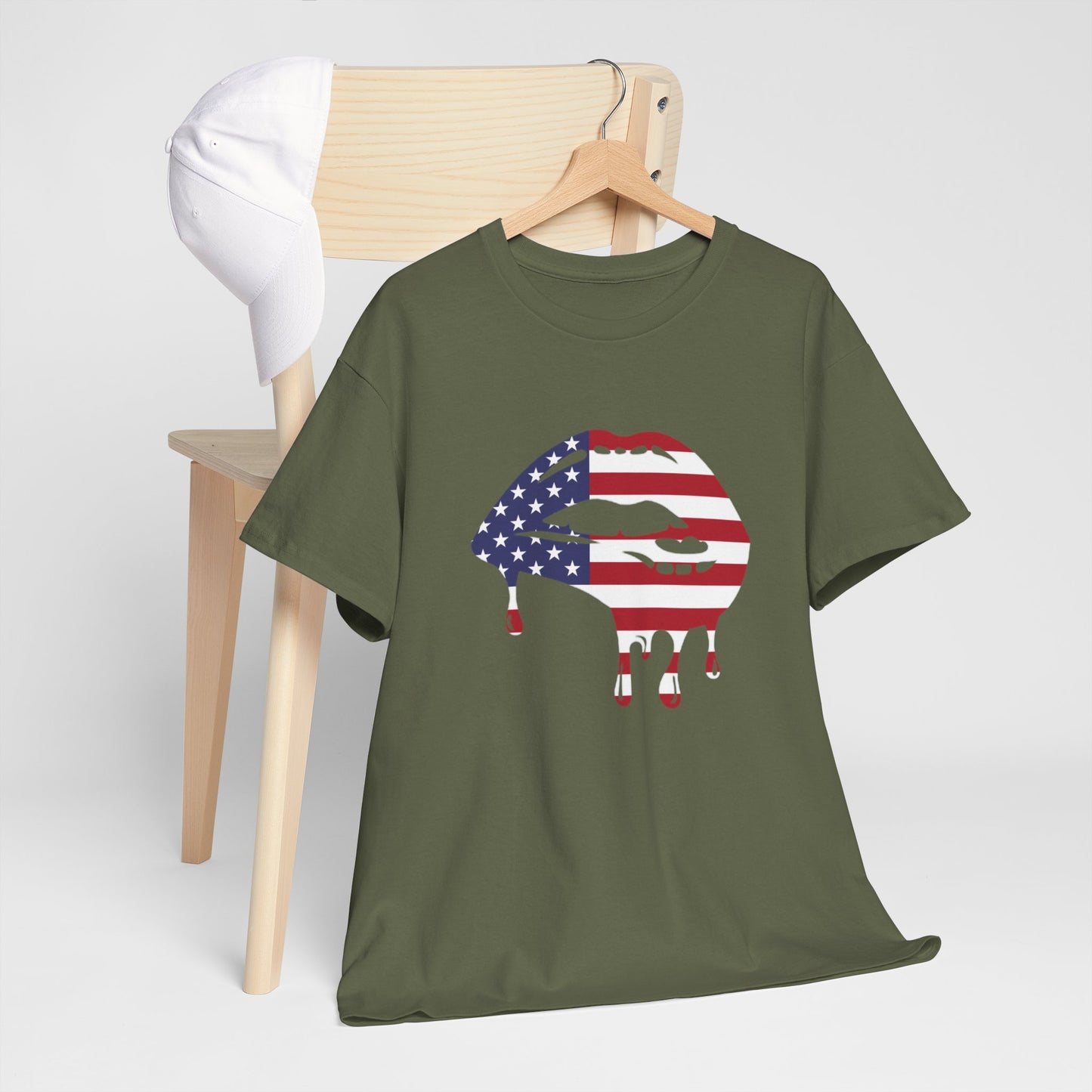 Patriotic Lips Unisex Heavy Cotton Tee