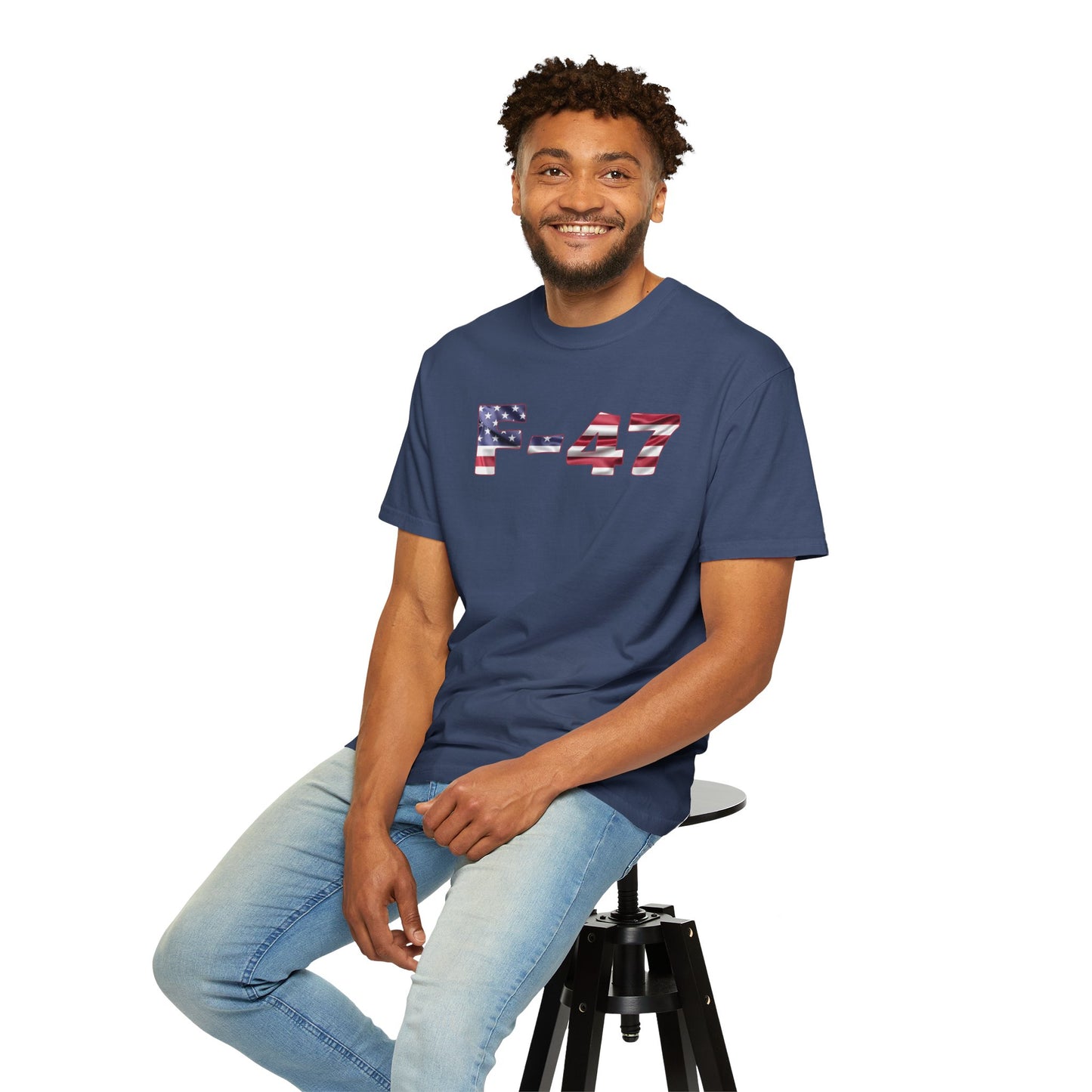 F-47 American Flag Unisex Garment-Dyed T-Shirt