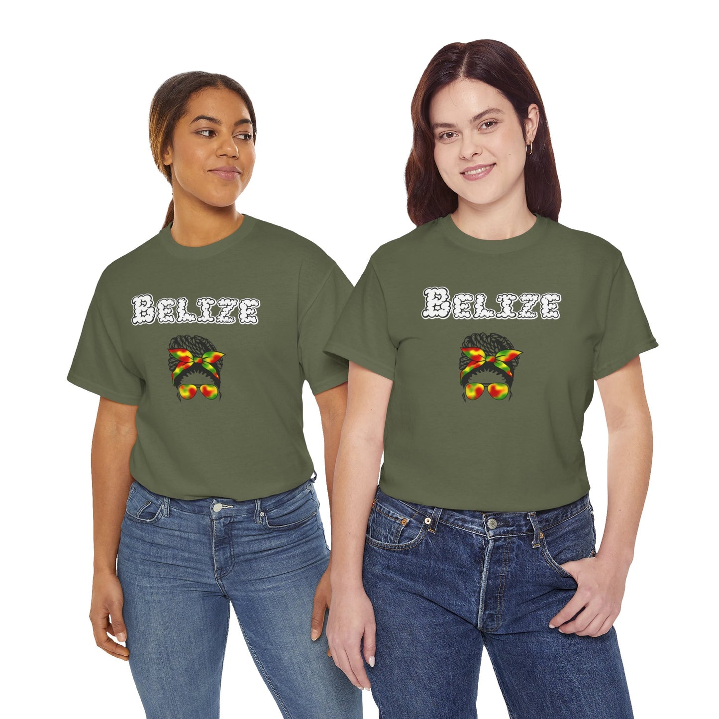 Belize Smoke Messy Bun Unisex Heavy Cotton Tee