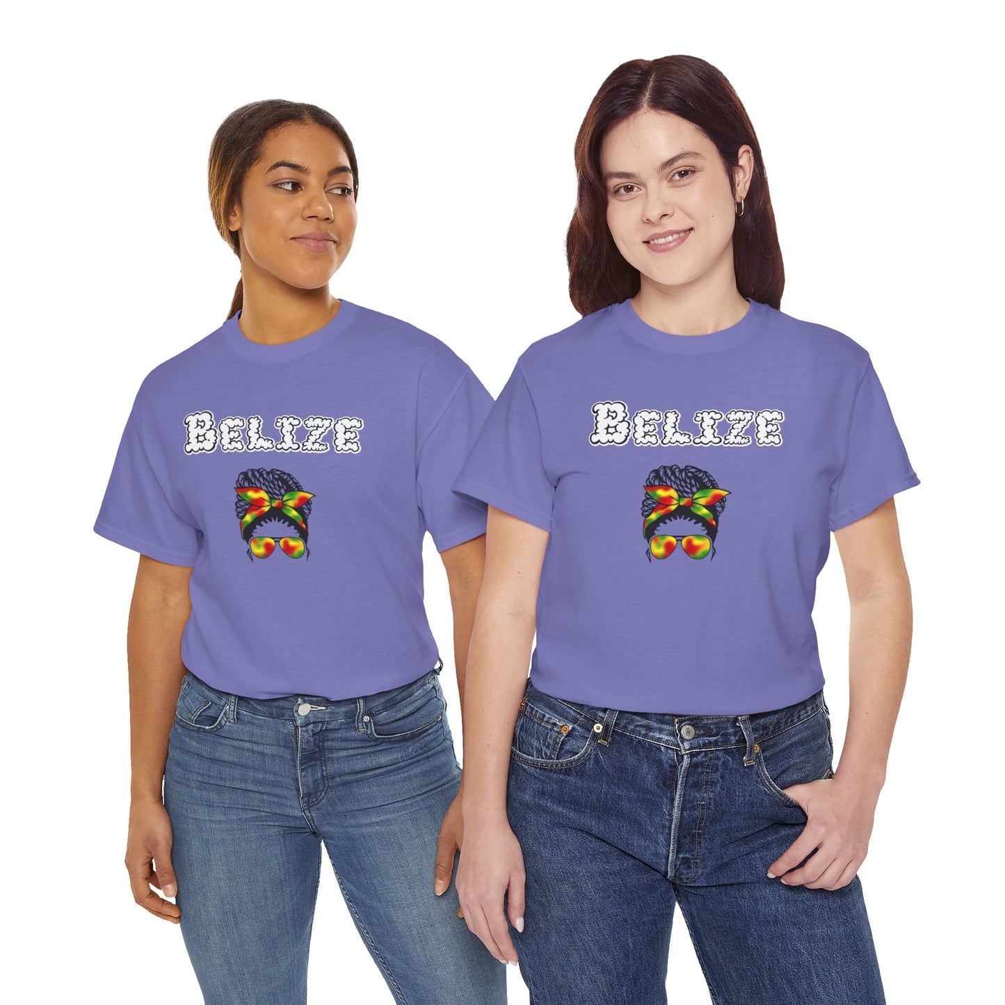 Belize Smoke Messy Bun Unisex Heavy Cotton Tee