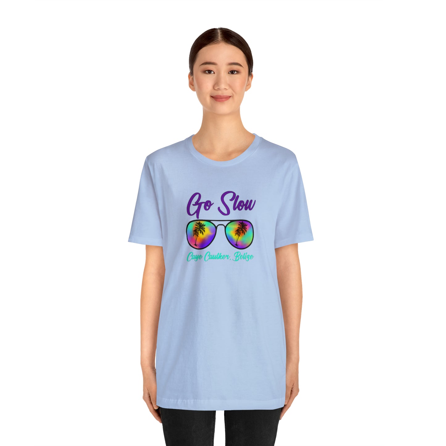 Unisex  Go Slow Purple Short Sleeve Tee