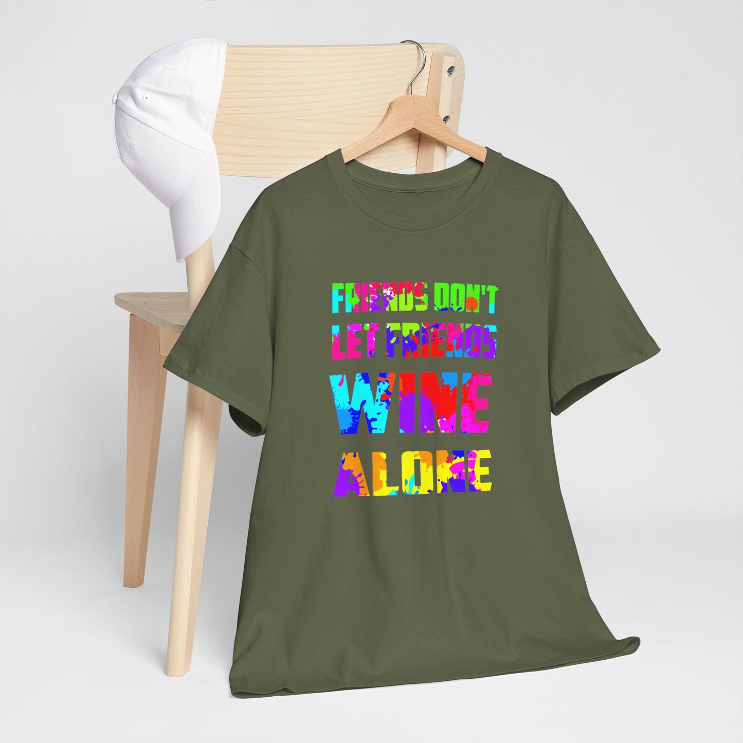 Wine Alone Unisex Heavy Cotton Tee