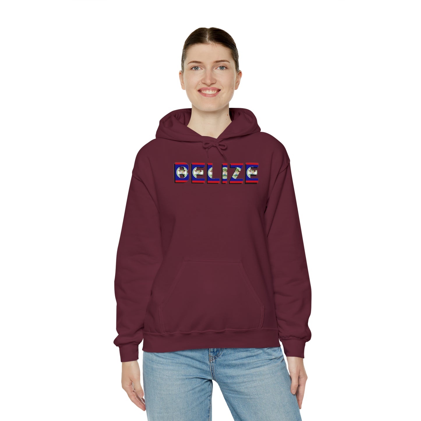 Belize flag Unisex Heavy Blend™ Hooded Sweatshirt