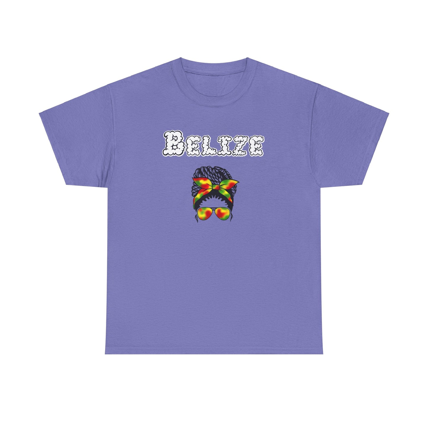 Belize Smoke Messy Bun Unisex Heavy Cotton Tee