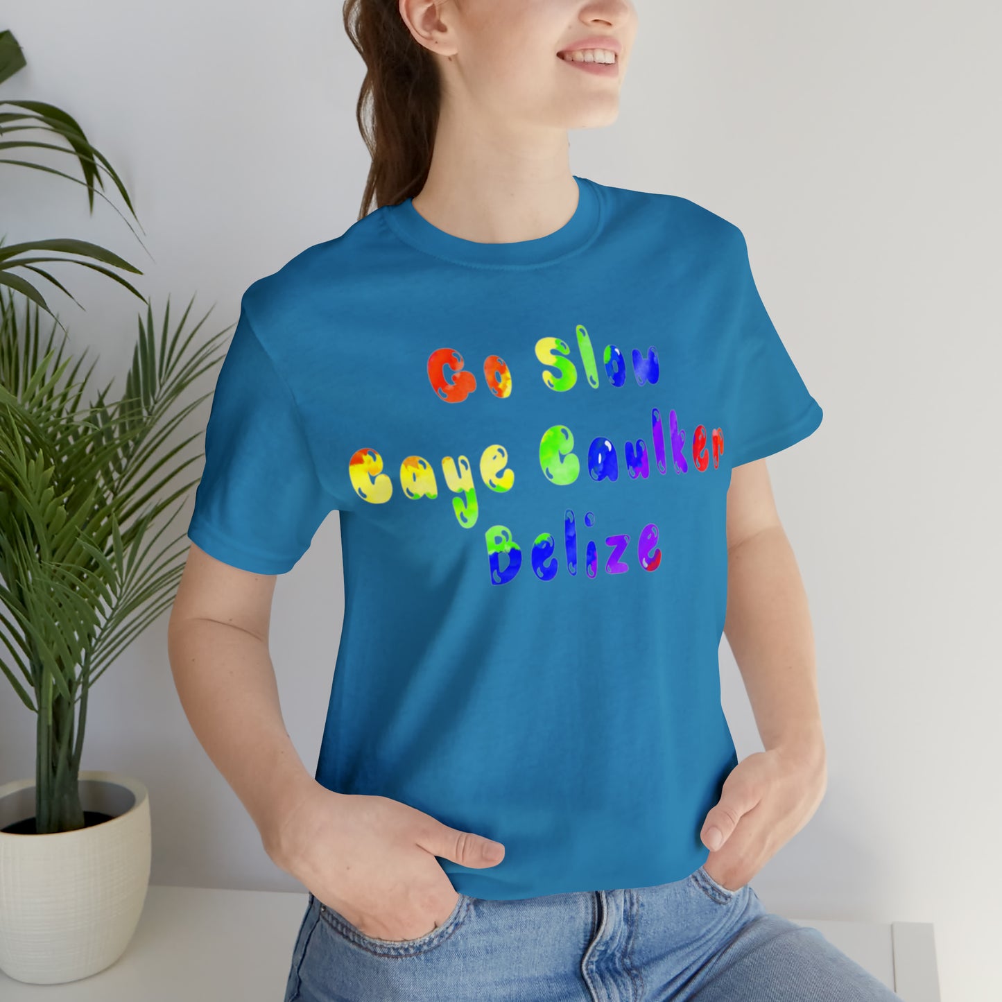 Go Slow Rainbow Unisex Jersey Short Sleeve Tee
