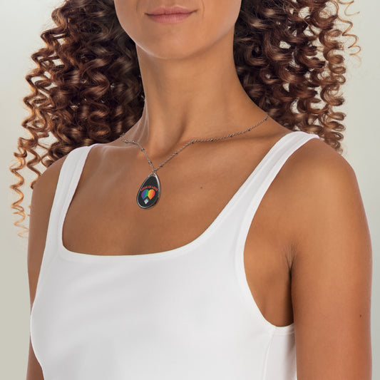 love is love Oval Necklace
