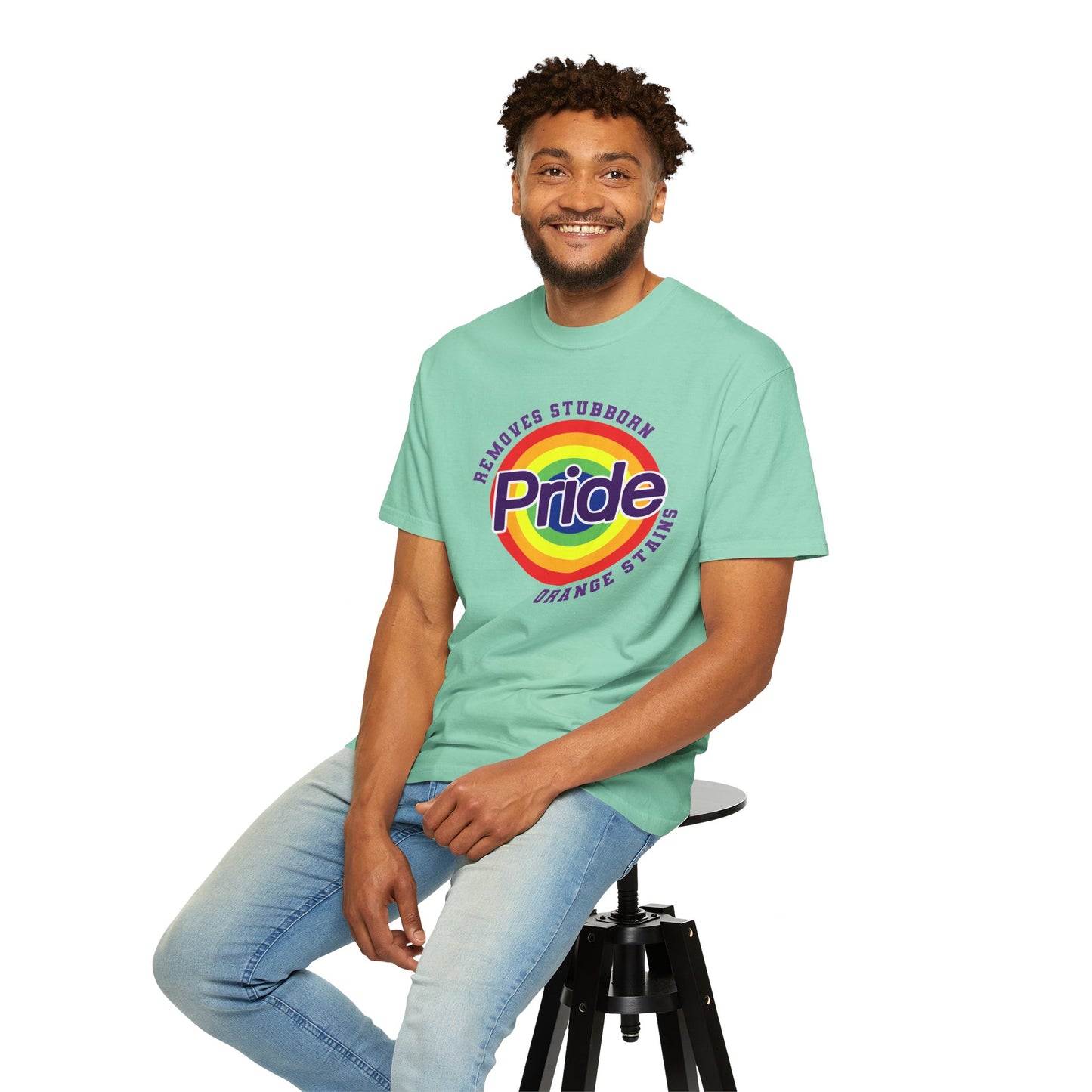 Pride Themed Unisex Garment-Dyed T-Shirt - Removes Stubborn Orange Stains