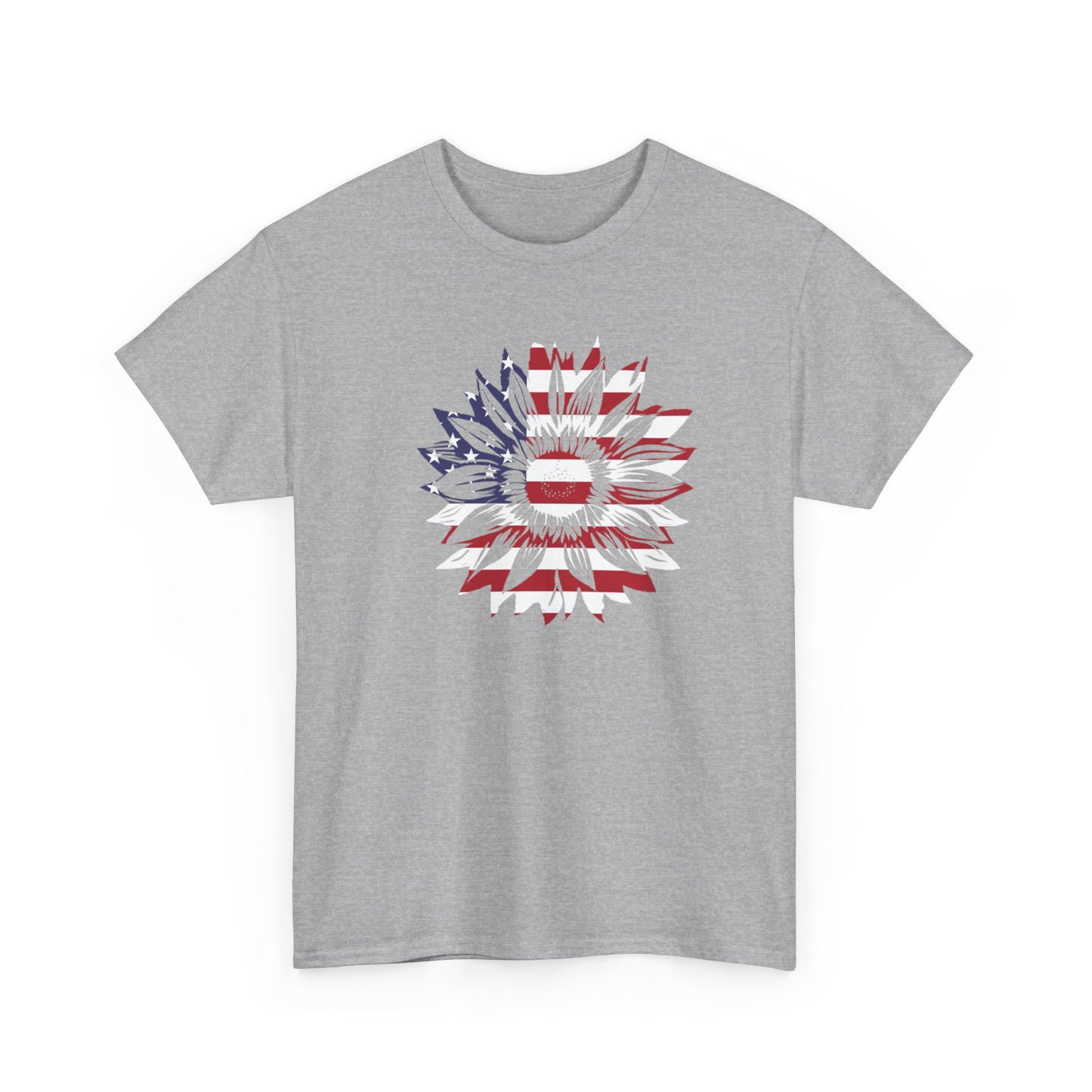 Patriotic Sunflower Unisex Heavy Cotton Tee
