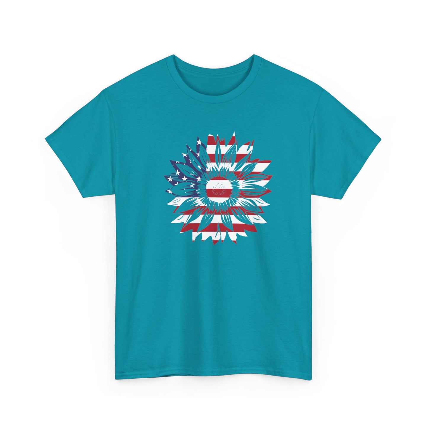 Patriotic Sunflower Unisex Heavy Cotton Tee