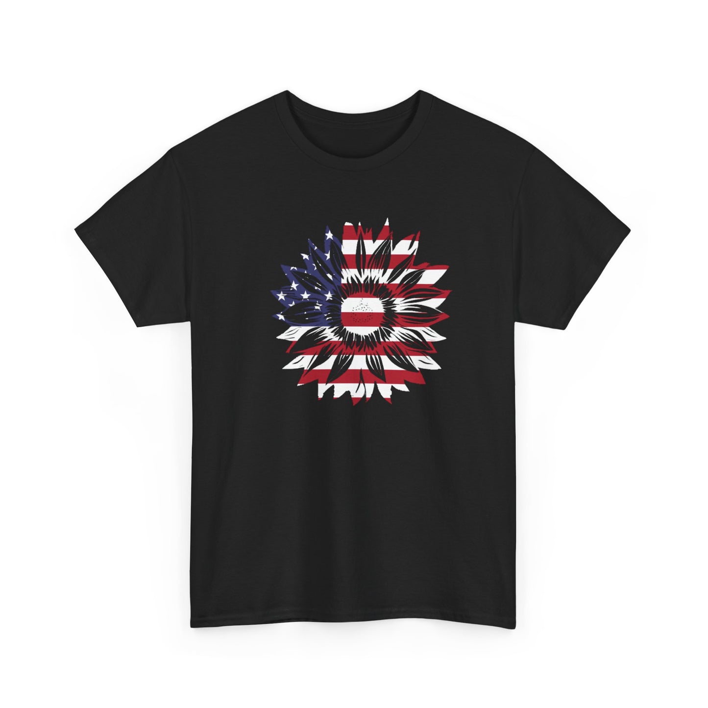 Patriotic Sunflower Unisex Heavy Cotton Tee