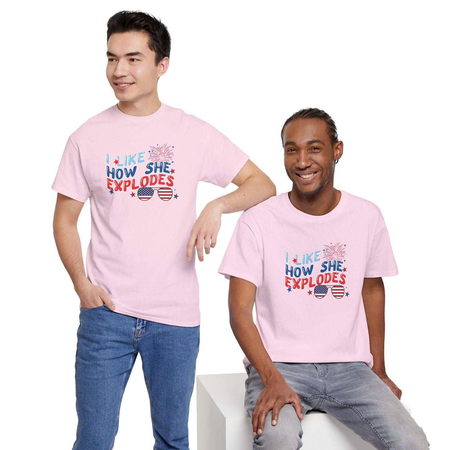 Exploding 4th of July Unisex Heavy Cotton Tee