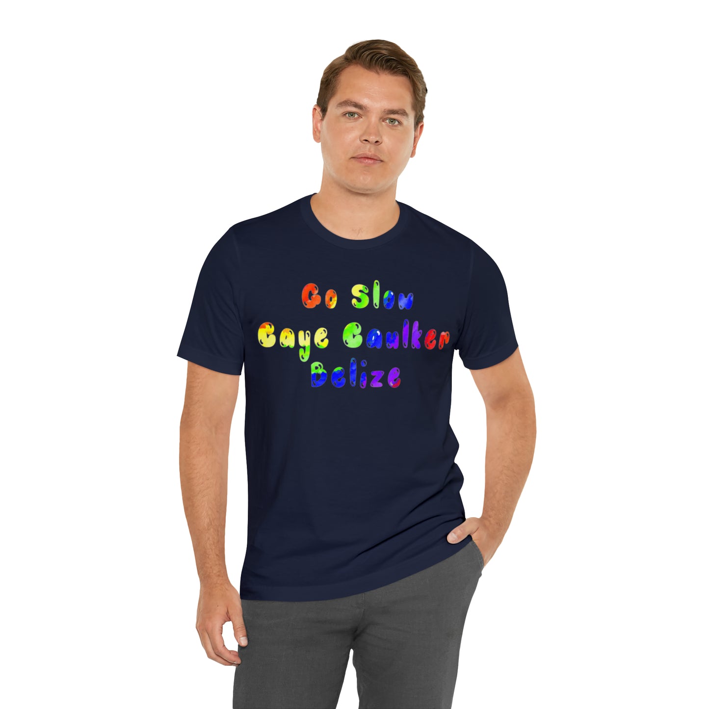 Go Slow Rainbow Unisex Jersey Short Sleeve Tee