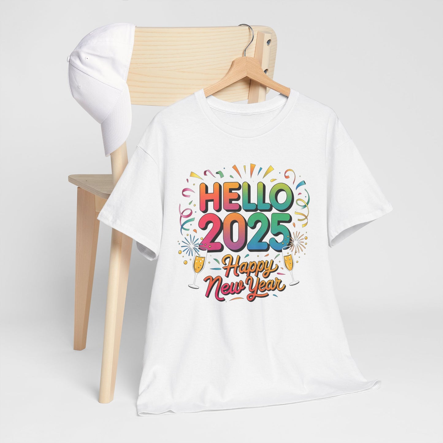 Colorful Happy New Year Cotton Tee