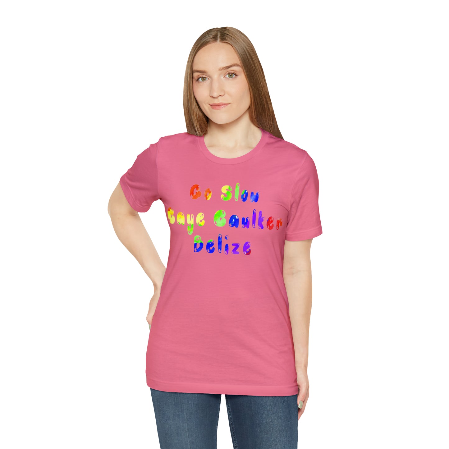 Go Slow Rainbow Unisex Jersey Short Sleeve Tee
