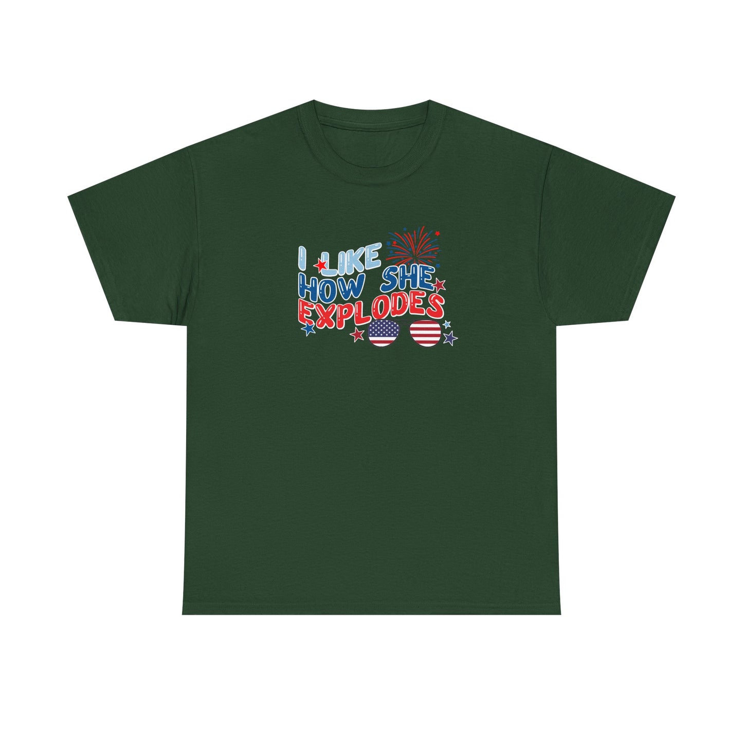 Exploding 4th of July Unisex Heavy Cotton Tee