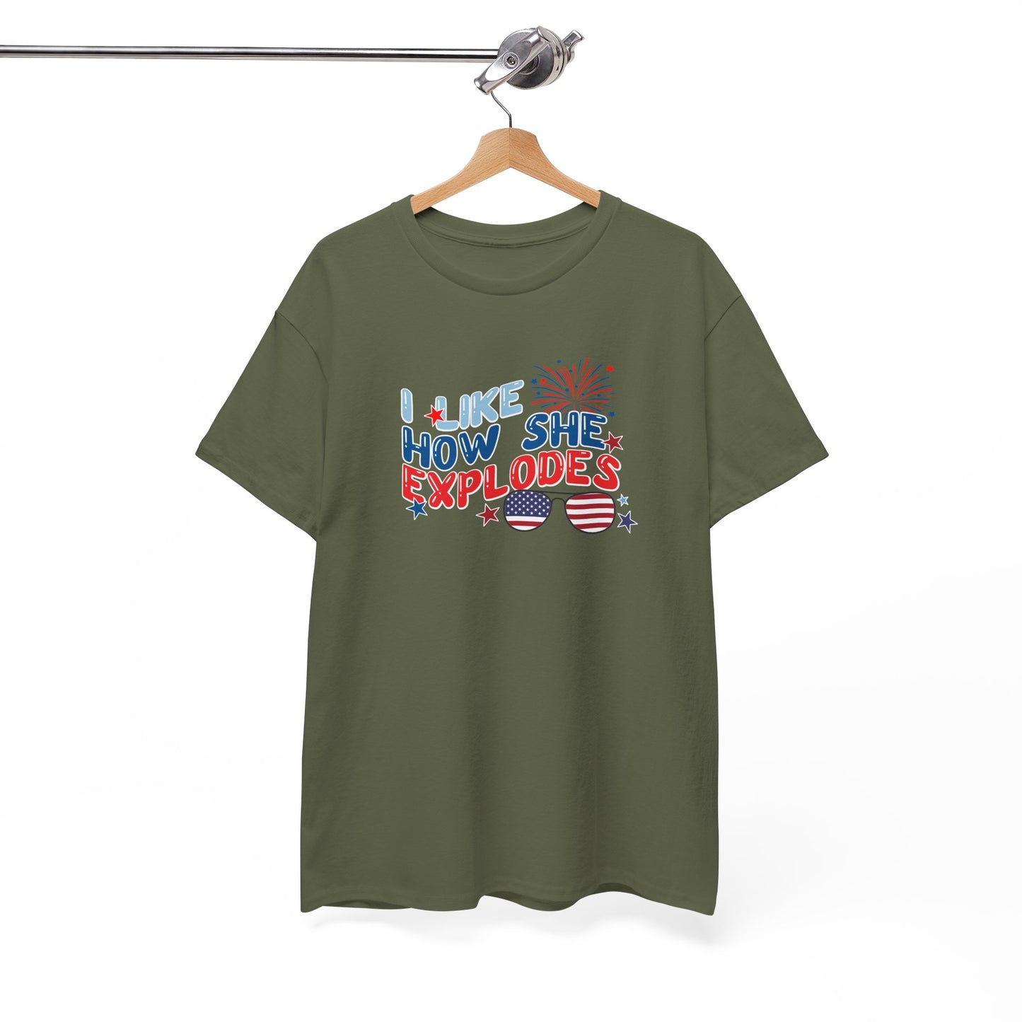 Exploding 4th of July Unisex Heavy Cotton Tee