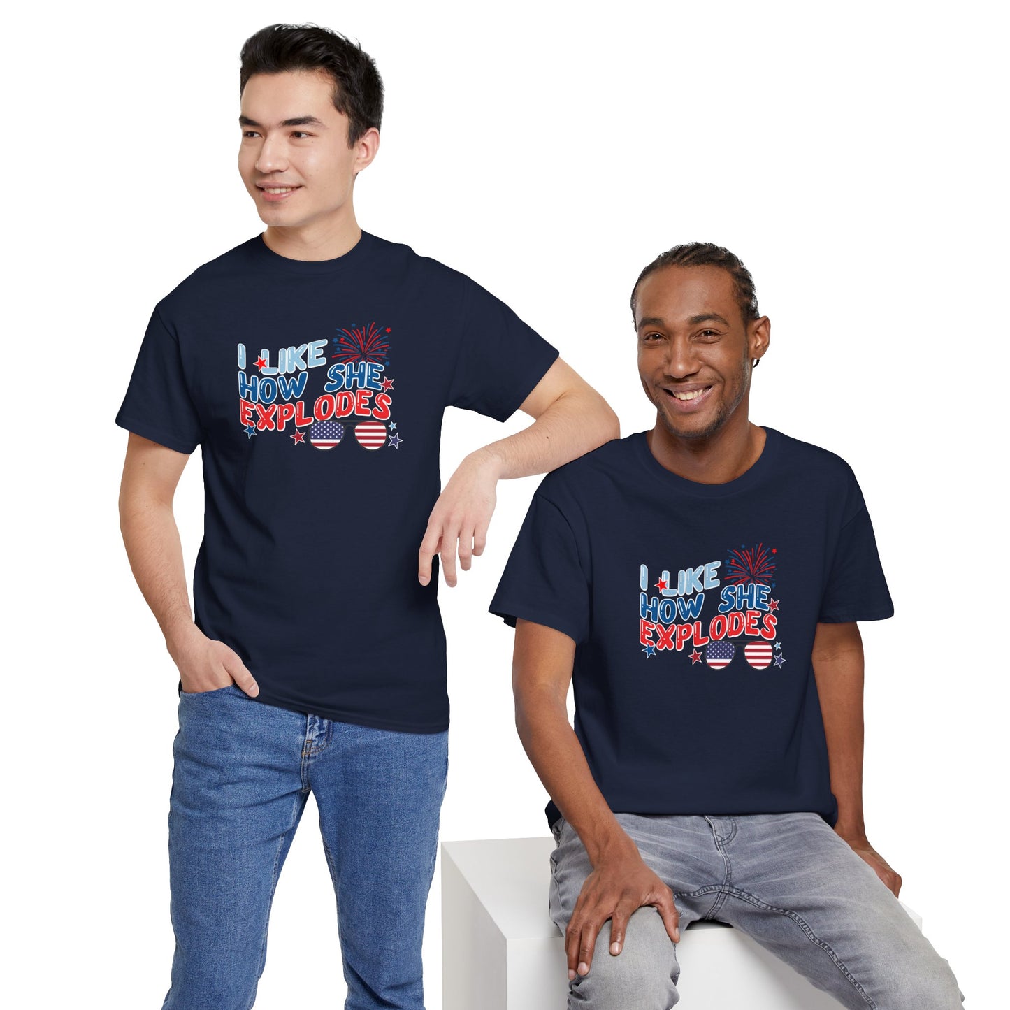 Exploding 4th of July Unisex Heavy Cotton Tee