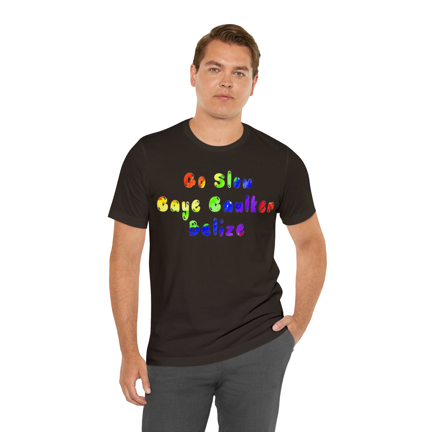 Go Slow Rainbow Unisex Jersey Short Sleeve Tee