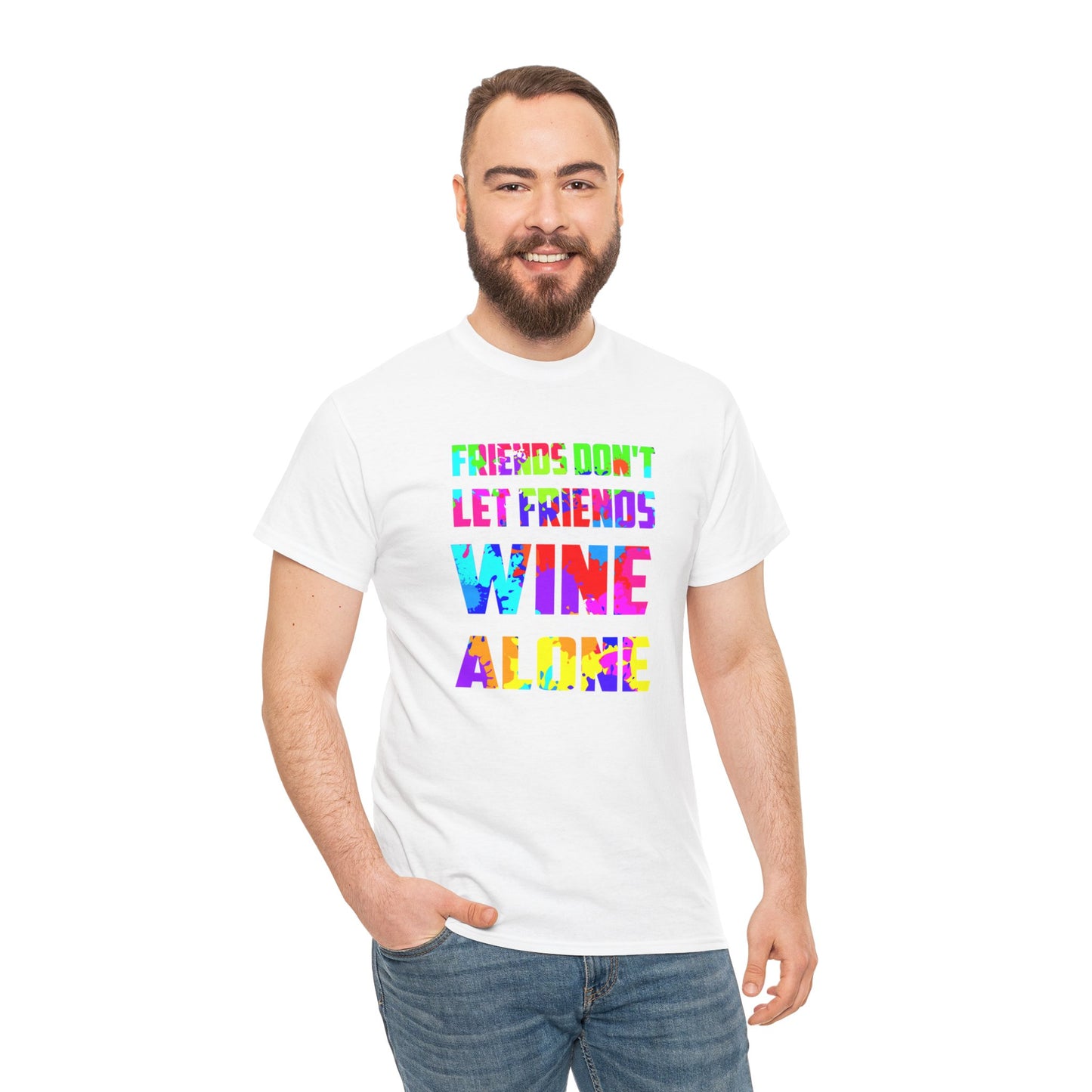 Wine Alone Unisex Heavy Cotton Tee