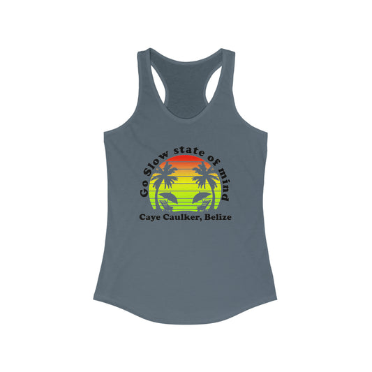 Go Slow Caye Caulker Racerback Tank