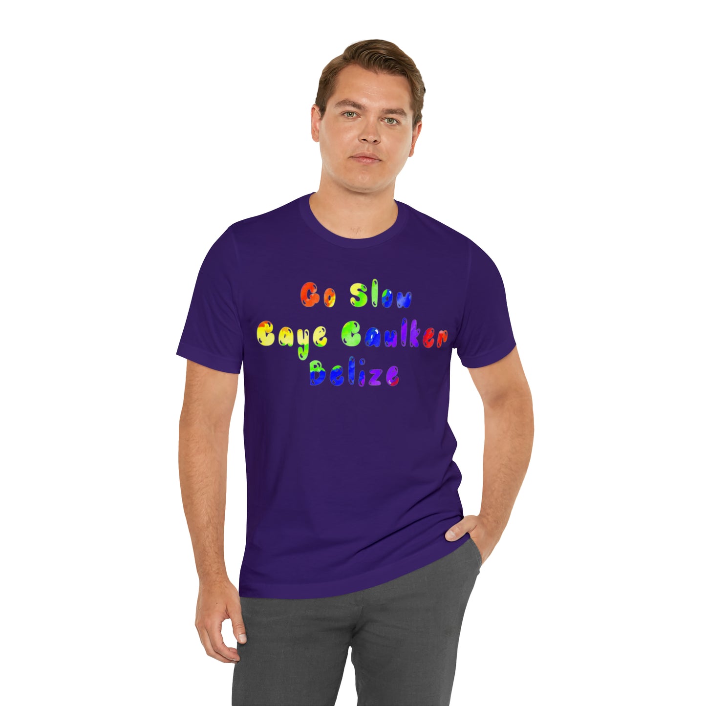 Go Slow Rainbow Unisex Jersey Short Sleeve Tee
