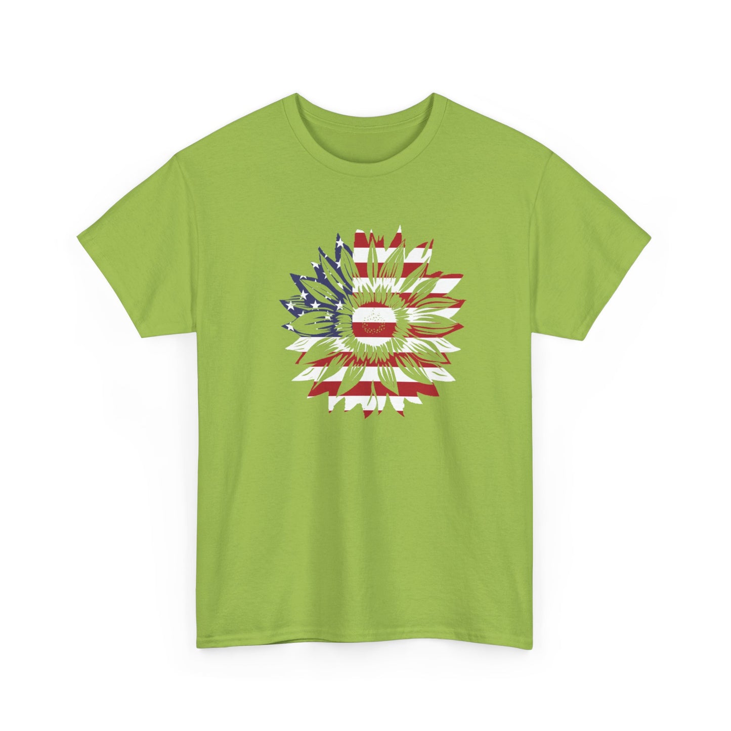 Patriotic Sunflower Unisex Heavy Cotton Tee