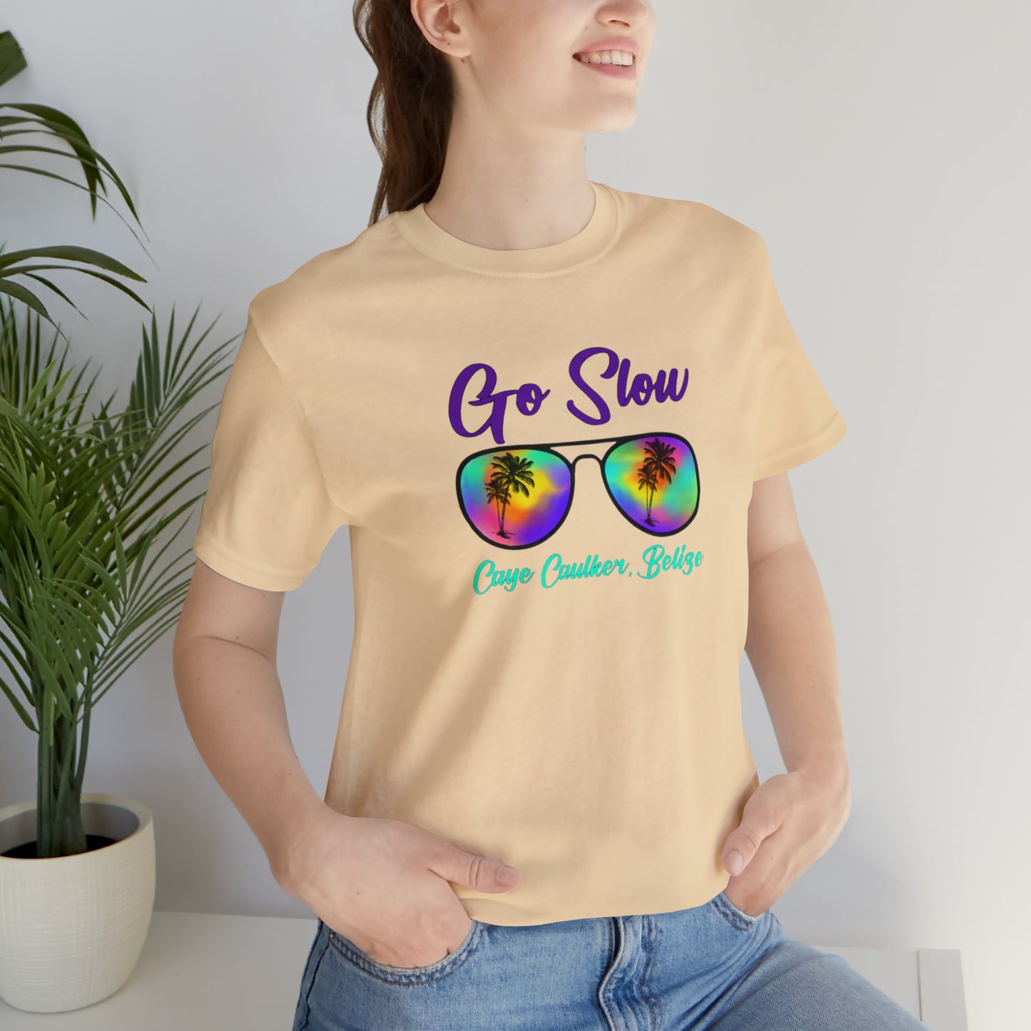 Unisex  Go Slow Purple Short Sleeve Tee