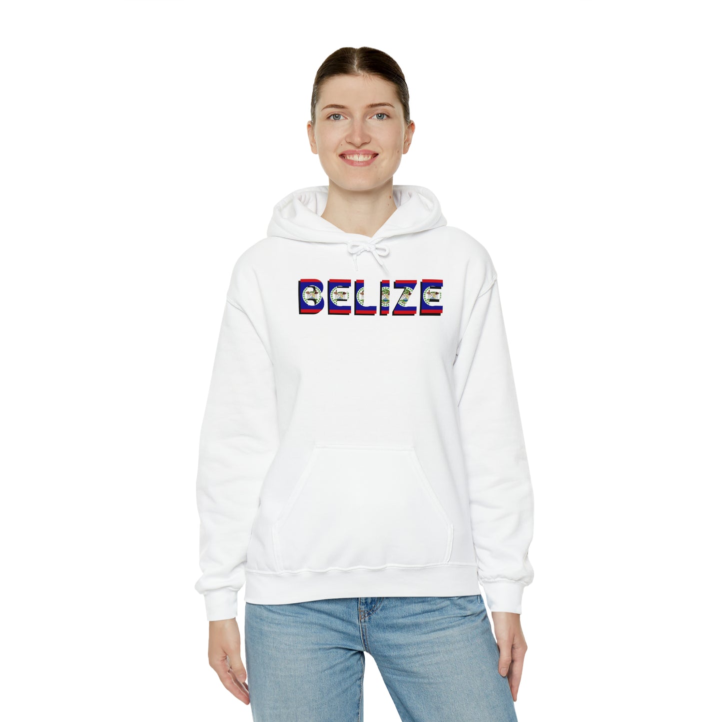 Belize flag Unisex Heavy Blend™ Hooded Sweatshirt
