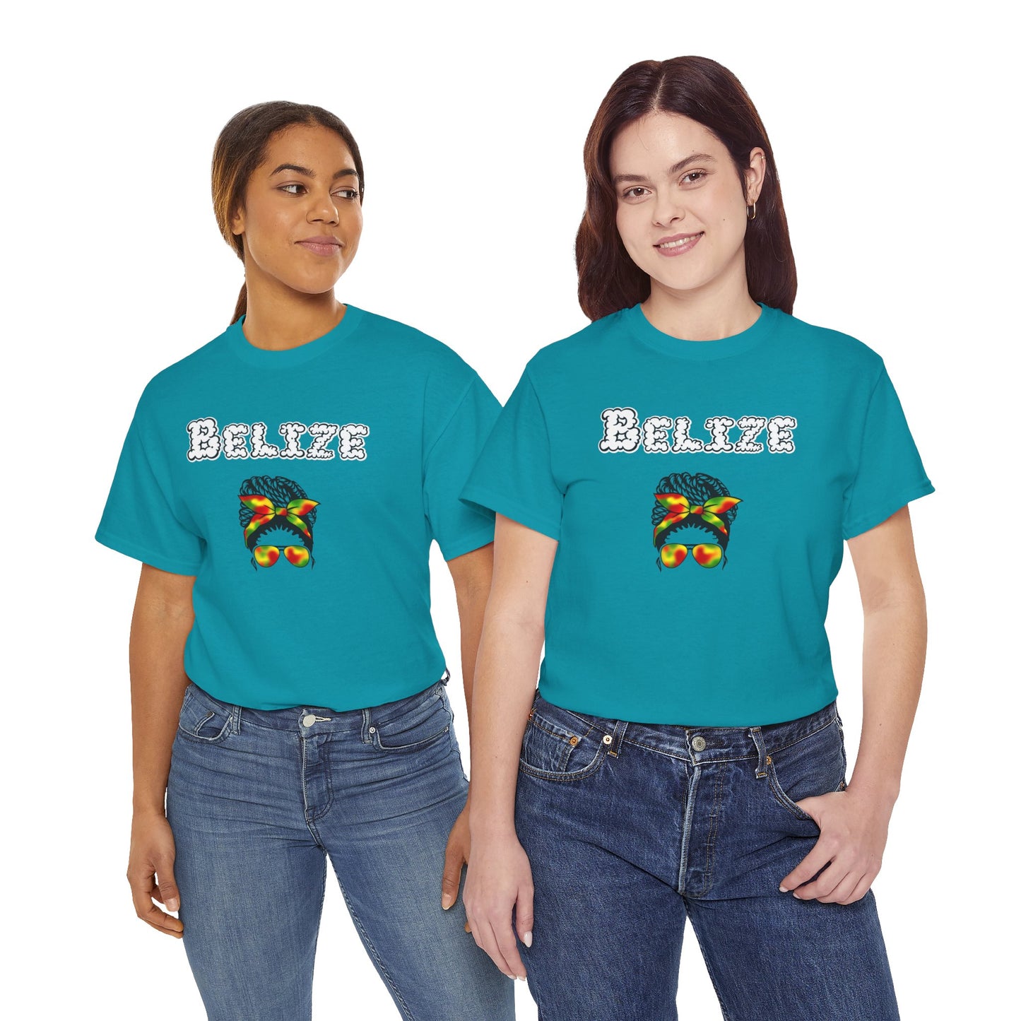 Belize Smoke Messy Bun Unisex Heavy Cotton Tee