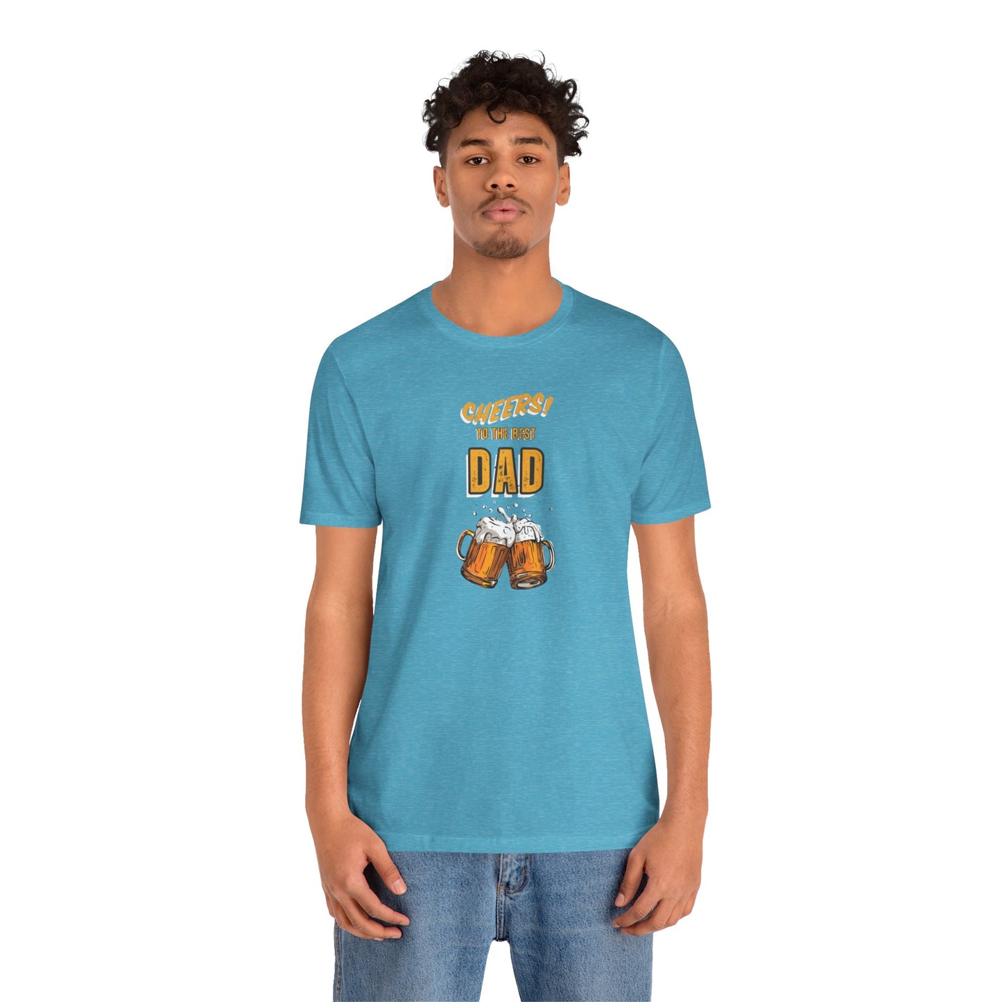 Cheers to the Best Dad Unisex Jersey Short Sleeve Tee