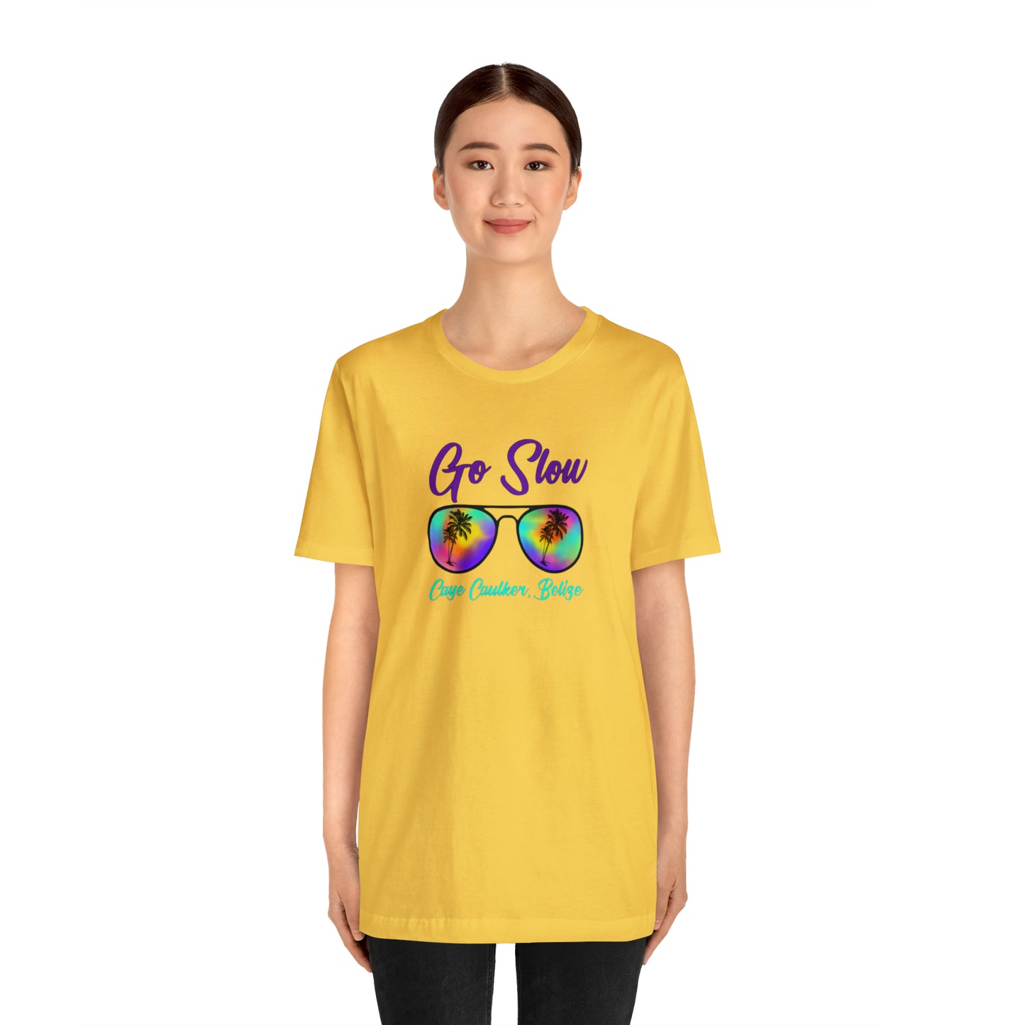 Unisex  Go Slow Purple Short Sleeve Tee