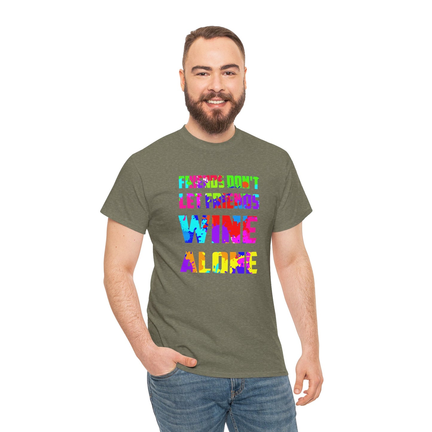 Wine Alone Unisex Heavy Cotton Tee