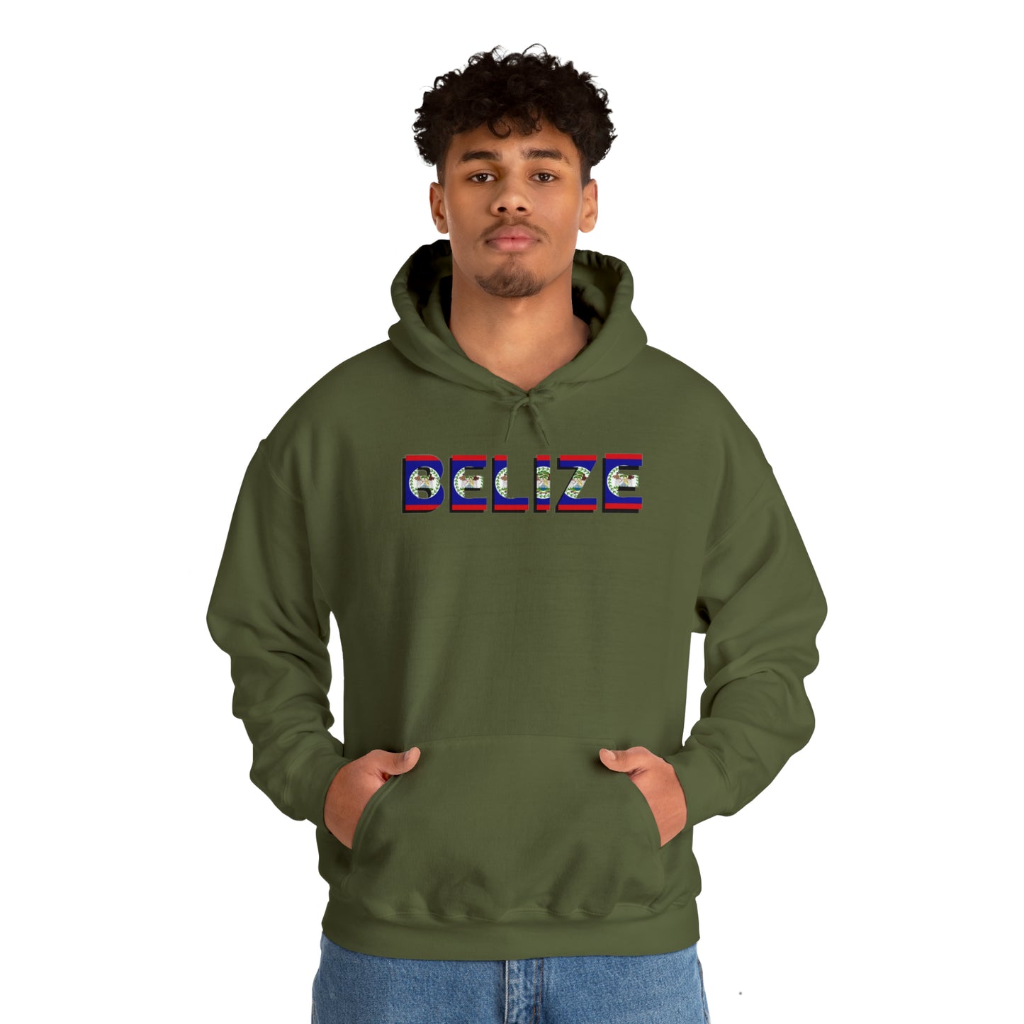 Belize flag Unisex Heavy Blend™ Hooded Sweatshirt