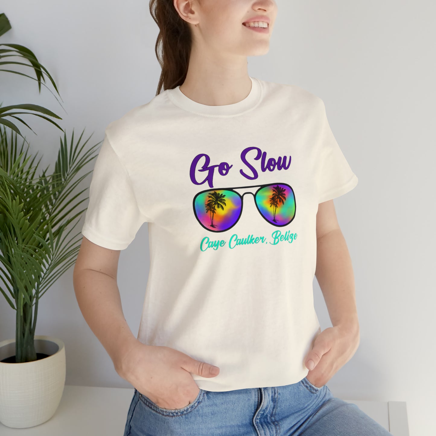 Unisex  Go Slow Purple Short Sleeve Tee