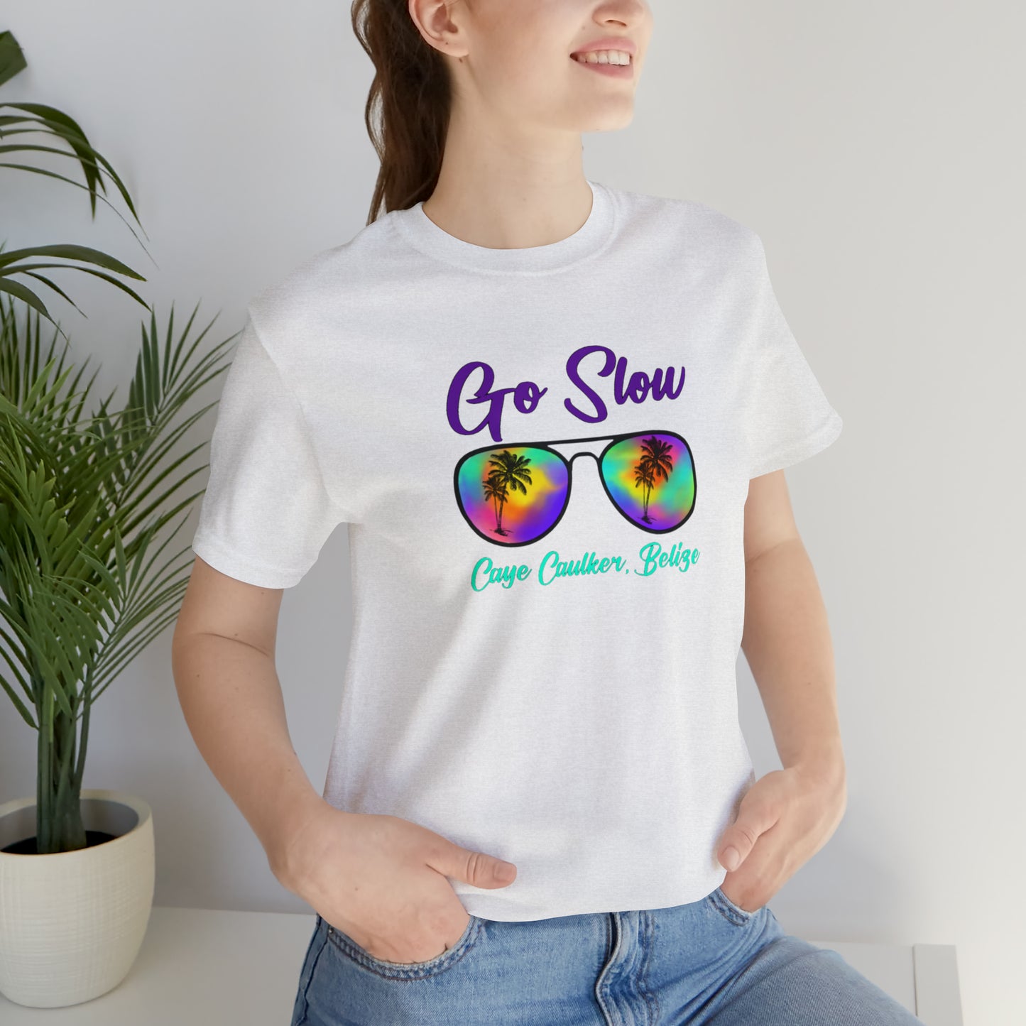 Unisex  Go Slow Purple Short Sleeve Tee