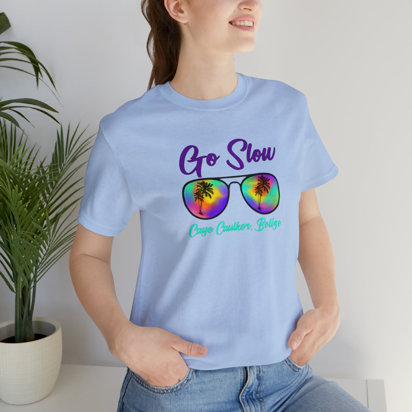Unisex  Go Slow Purple Short Sleeve Tee
