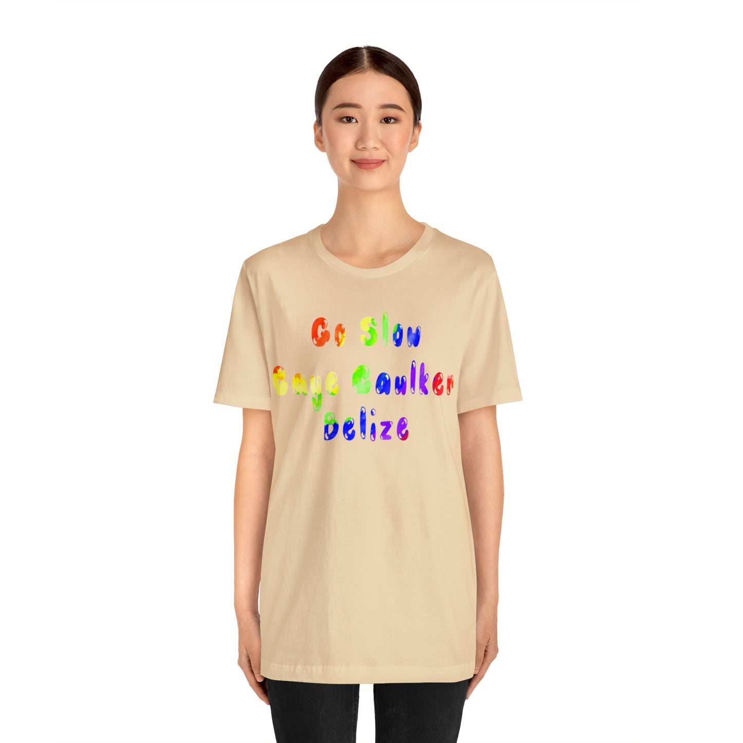 Go Slow Rainbow Unisex Jersey Short Sleeve Tee