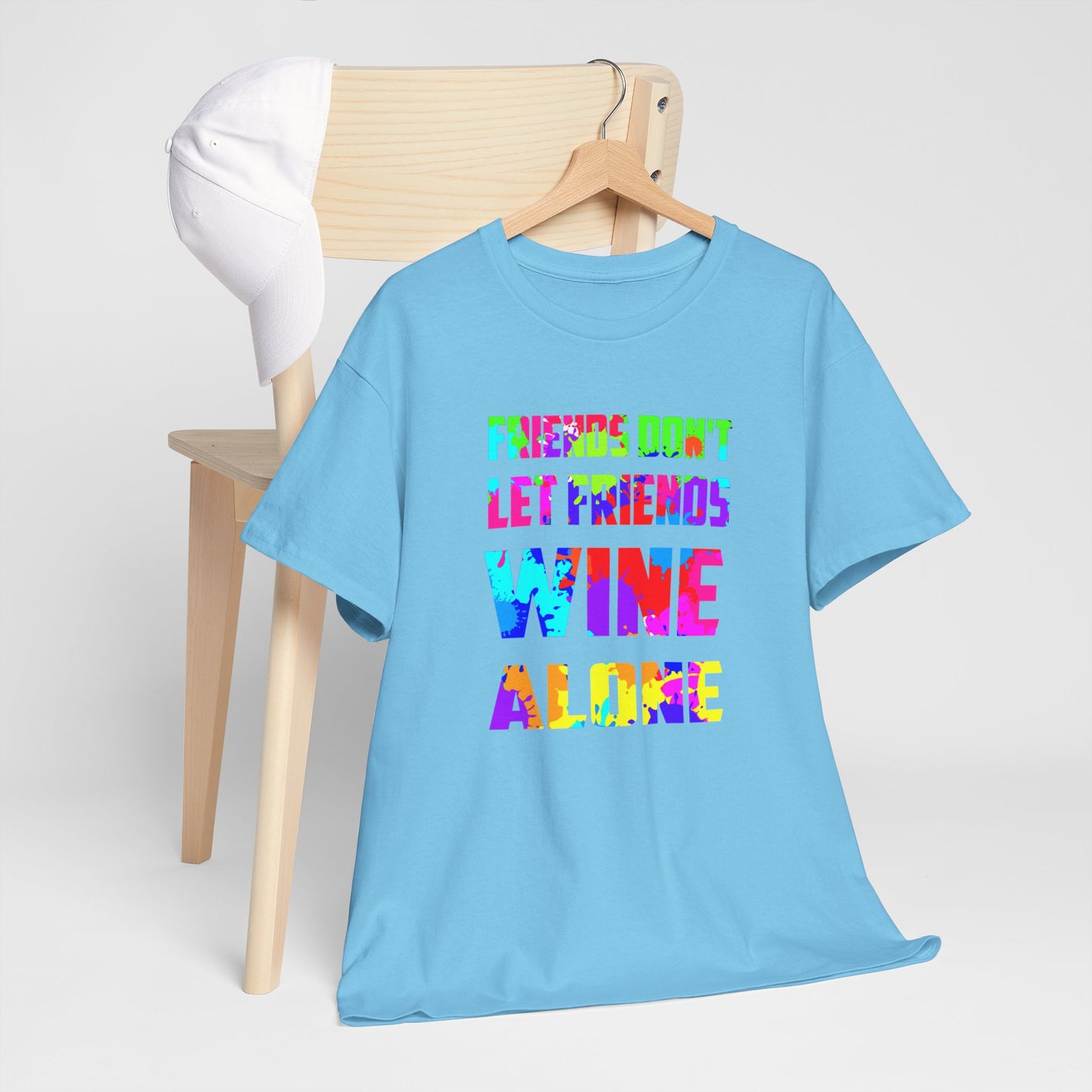 Wine Alone Unisex Heavy Cotton Tee
