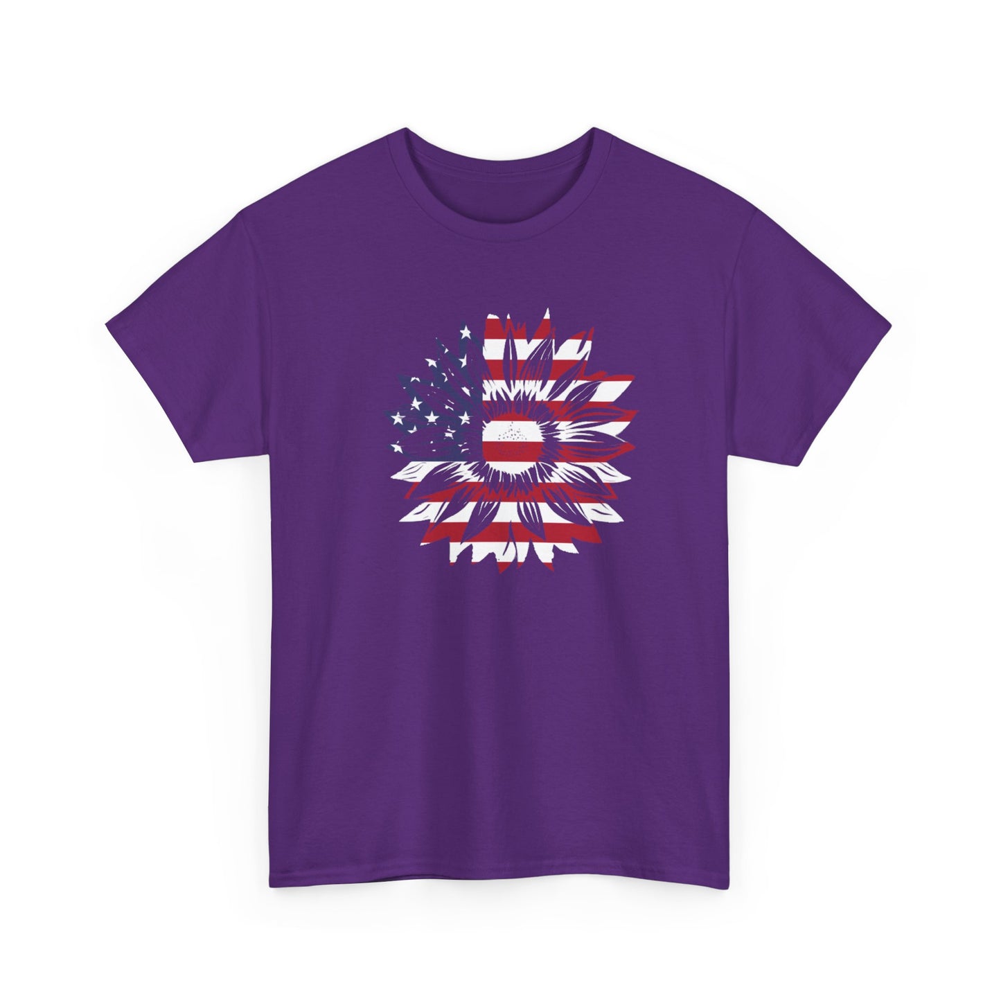 Patriotic Sunflower Unisex Heavy Cotton Tee