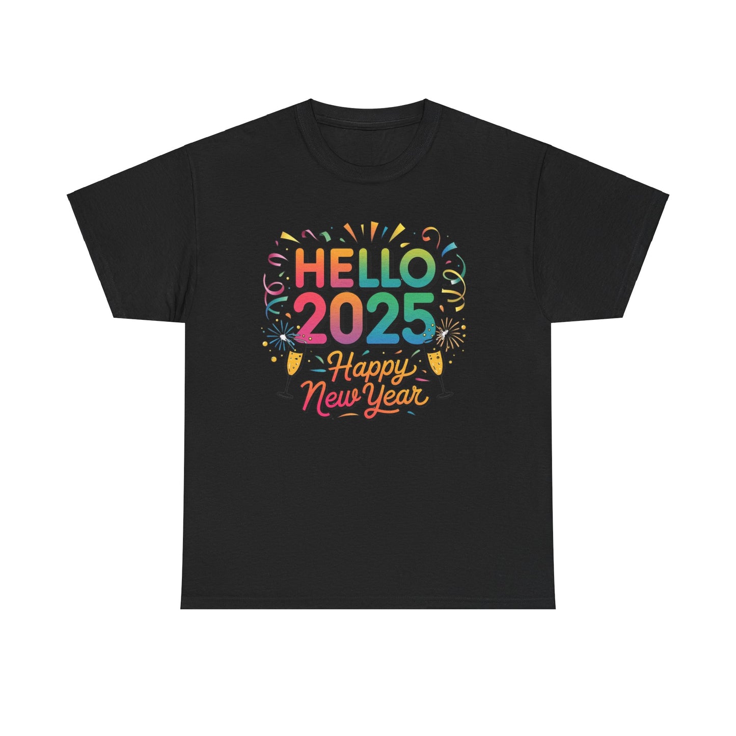 Colorful Happy New Year Cotton Tee