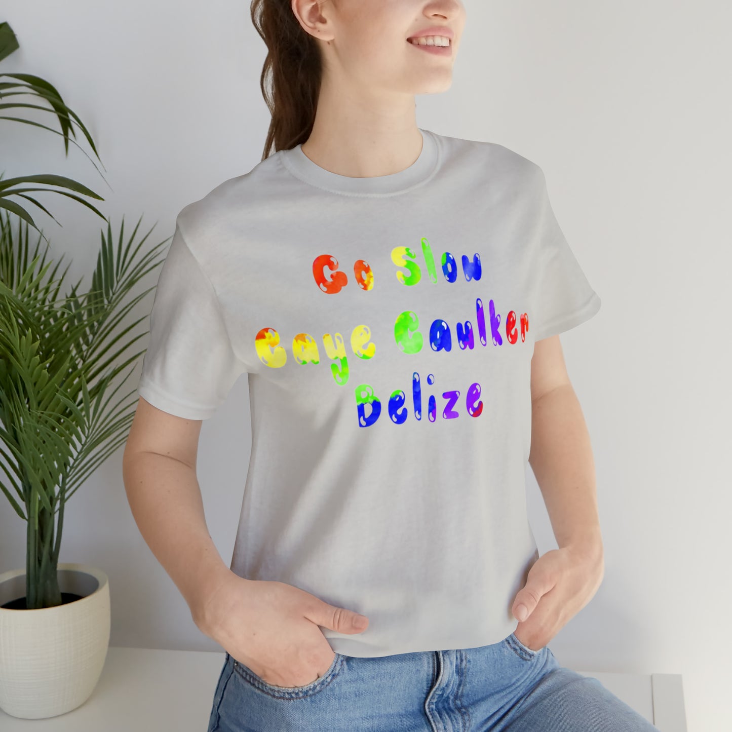 Go Slow Rainbow Unisex Jersey Short Sleeve Tee
