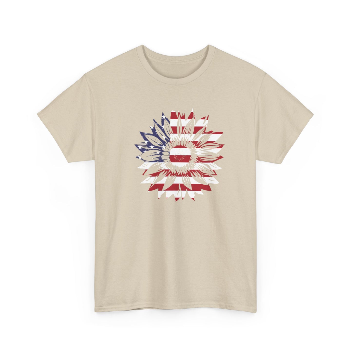 Patriotic Sunflower Unisex Heavy Cotton Tee