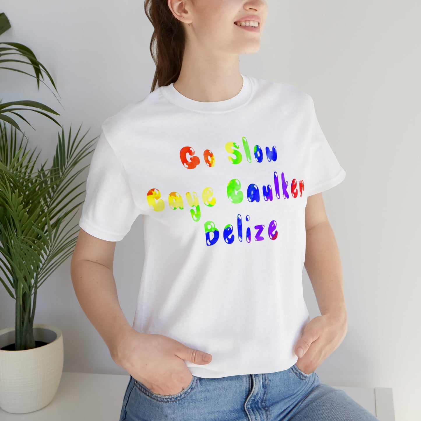 Go Slow Rainbow Unisex Jersey Short Sleeve Tee